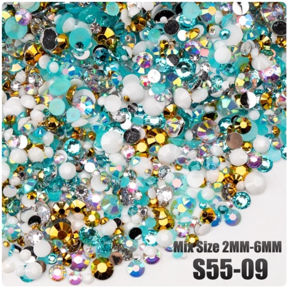 Flatback Rhinestones, Resin, 5 bags, 100g each mixed sizes 2mm-6mm - Picture 11 of 11